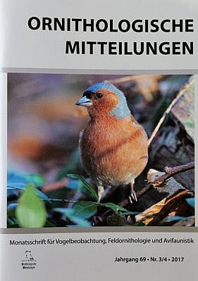 Titelseite der Zeitschrift "Ornitologische Mitteilungen" mit einem Buchfink