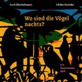 Butchtitel und die Namen von Autor und Grafikerin auf dem Cover mit schwarzen Vögeln von einem farbigen Hintergrund.